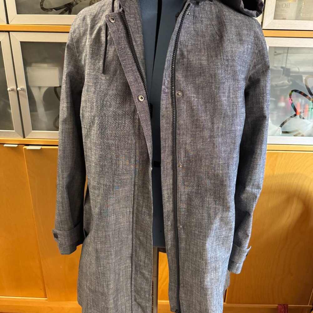 Seasalt Cornwall Cloudburst Mac Raincoat Tin Cloth Waterproof Jacket UK 16/US 12 - Picture 7 of 14
